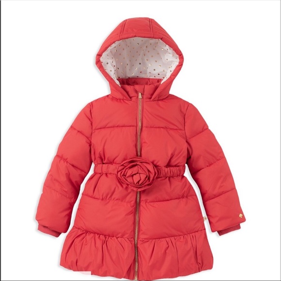 NWT Kate Spade Girl’s Rosette Puffer Jacket - Picture 2 of 5
